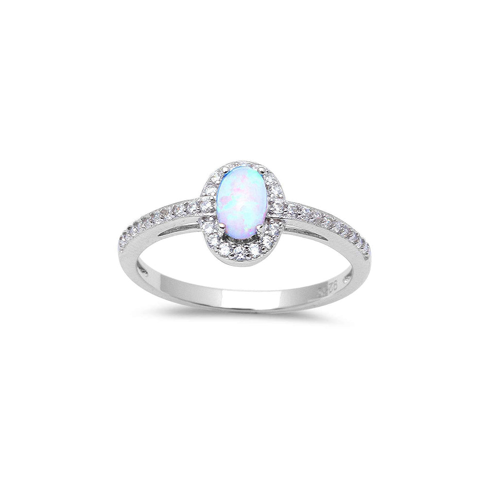 Oval Opal Halo Ring