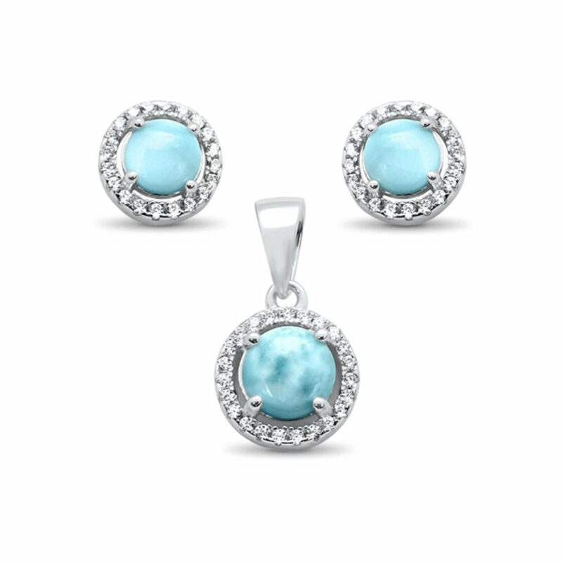 Larimar Halo Set