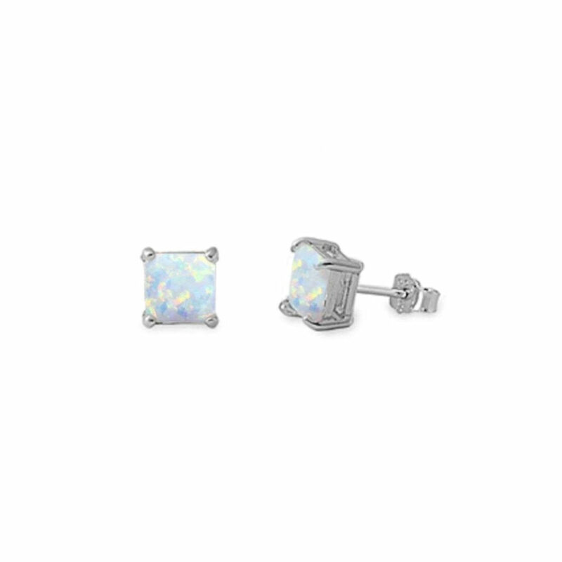 Square Opal Earrings